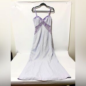 Scala Floral Fairy Beaded Prom Formal Evening Maxi Dress Purple Lavender Size 8